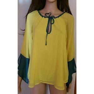 Patterson J Kincaid Originals Women's Top Blouse, size M,  Yellow  NEW # C